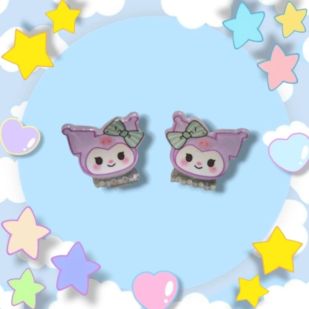 Cute Purple Character Kuromi Hair Clips